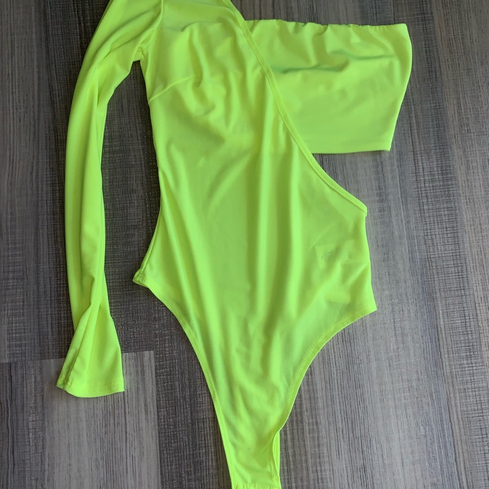 BRAND NEW neon yellow bodysuit